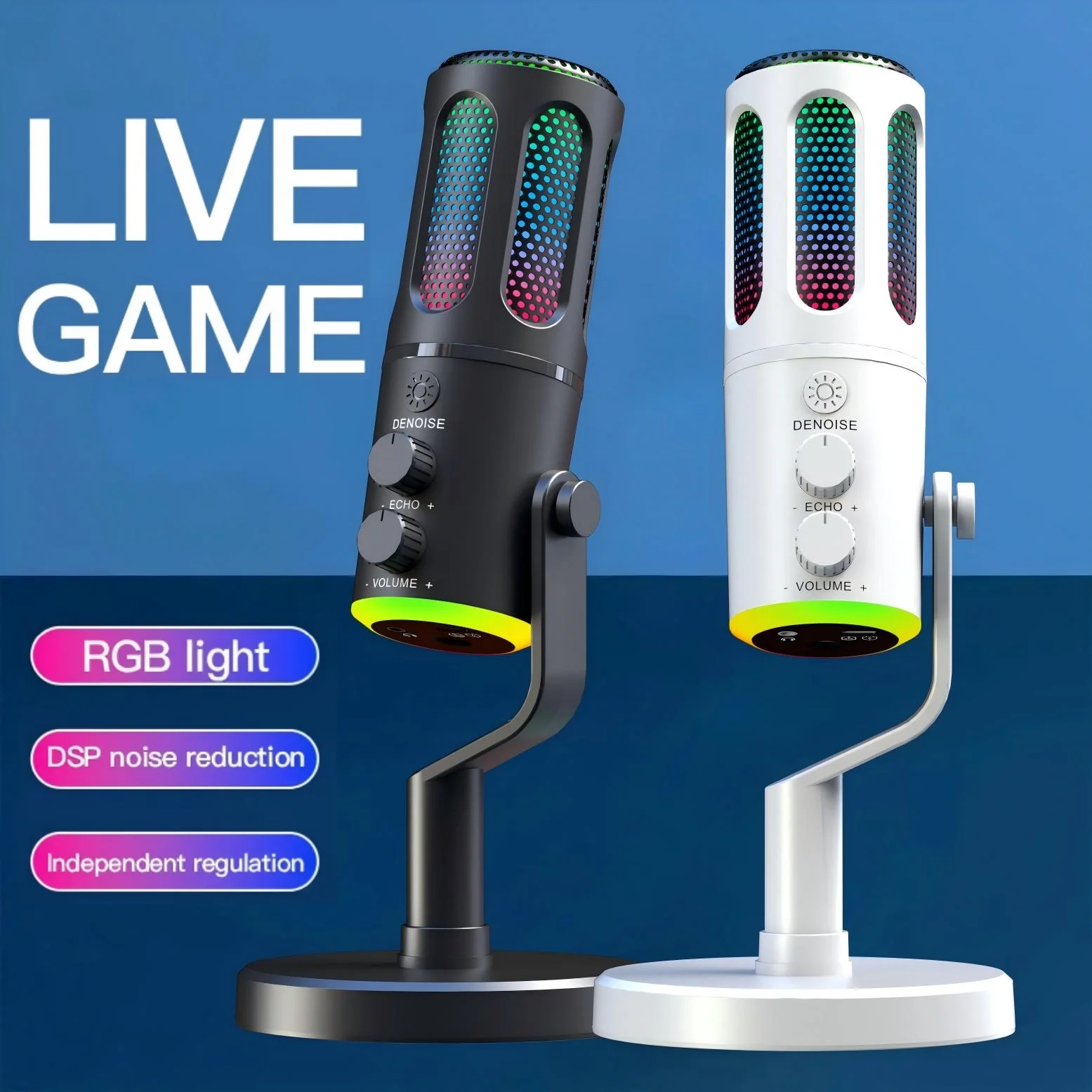 Pc Gaming Live Streaming - Профессиональный игровой микрофон с подставкой RGB
