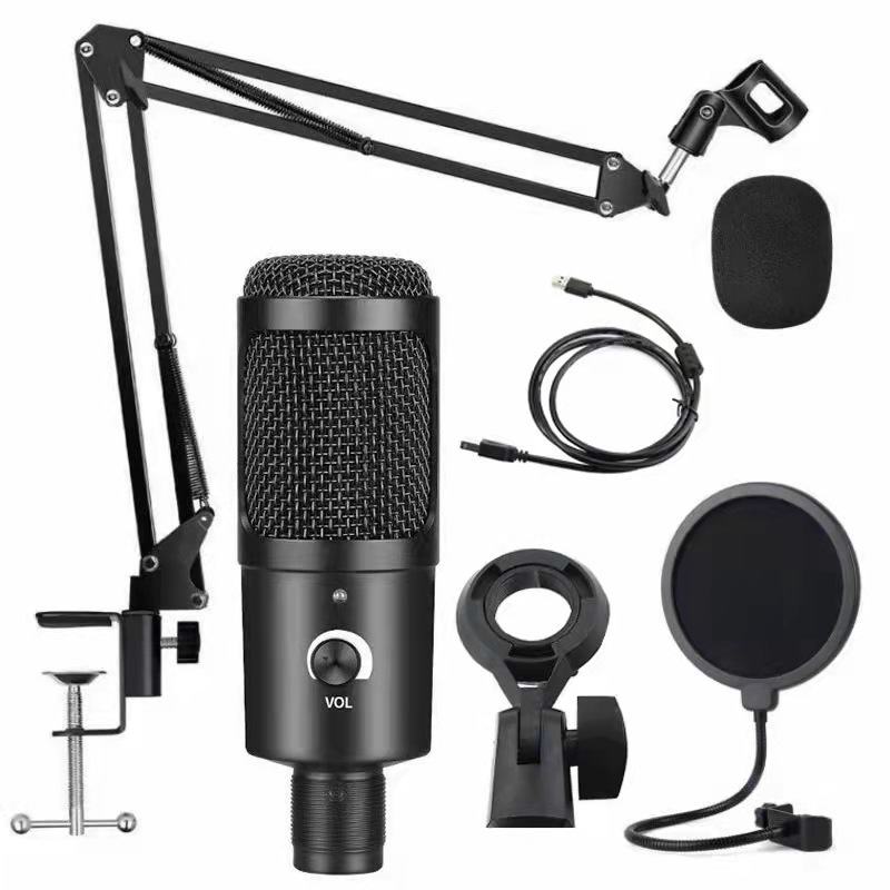 Pc Gaming Live Streaming - USB-конденсаторный микрофон, записывающий микрофон с подставкой