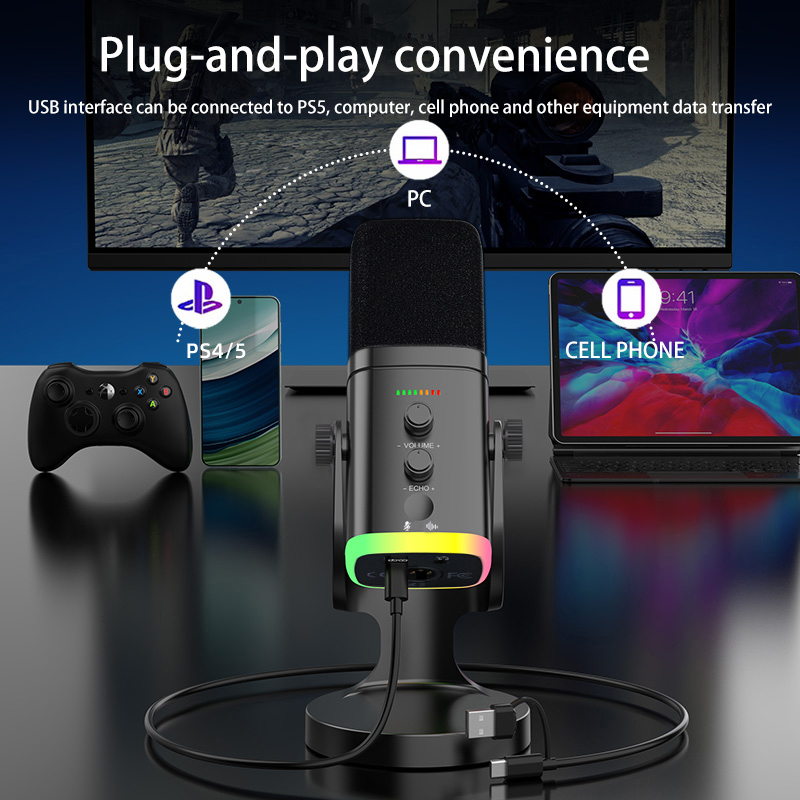 Игровой микрофон RGB с USB-под – обзор и цена Pc Gaming Live Streaming